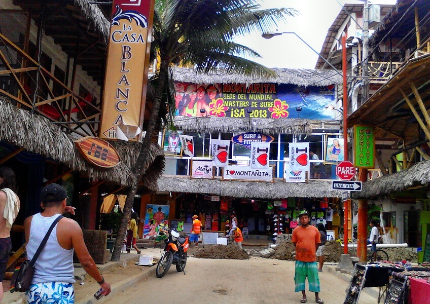 Street in Montanita, Ecuador